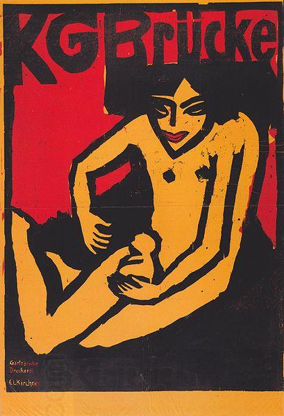 Ernst Ludwig Kirchner KG Brucke (Ausstellungsplakat der Galerie Arnold in Dresden) China oil painting art